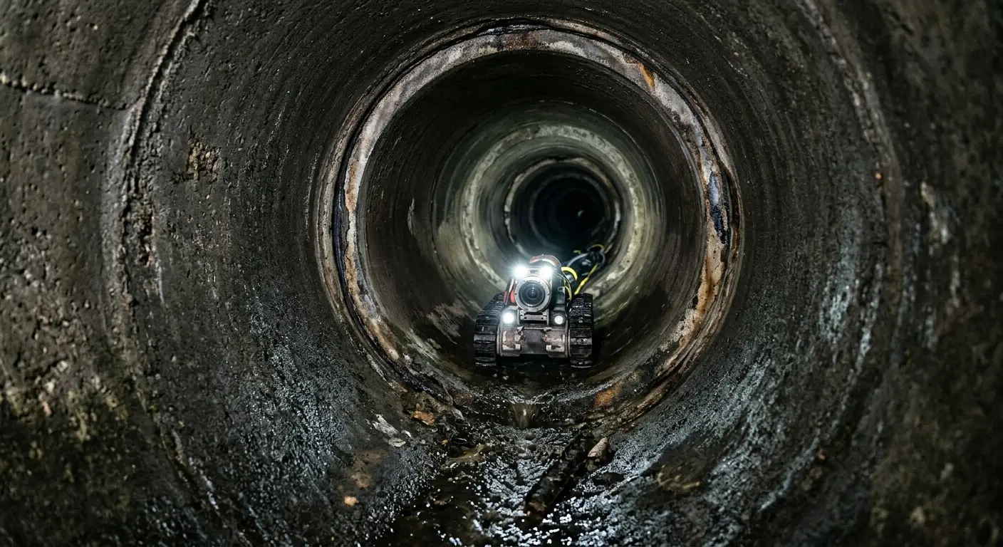 Robotic sewer camera inspecting pipe interior for Sewer Line Repair in Wahoo
